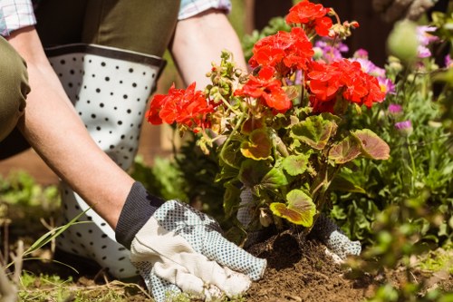 Gardeners wearing PPE and undergoing training session